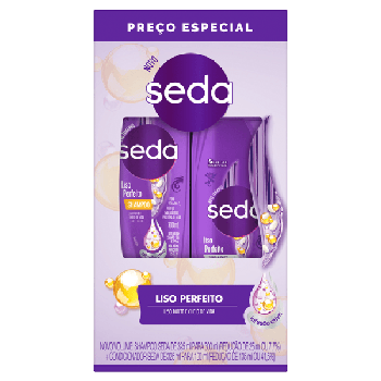 KIT SHAMPOO SEDA 300ML +CONDICIONADOR 190ML LISO PERFEITO