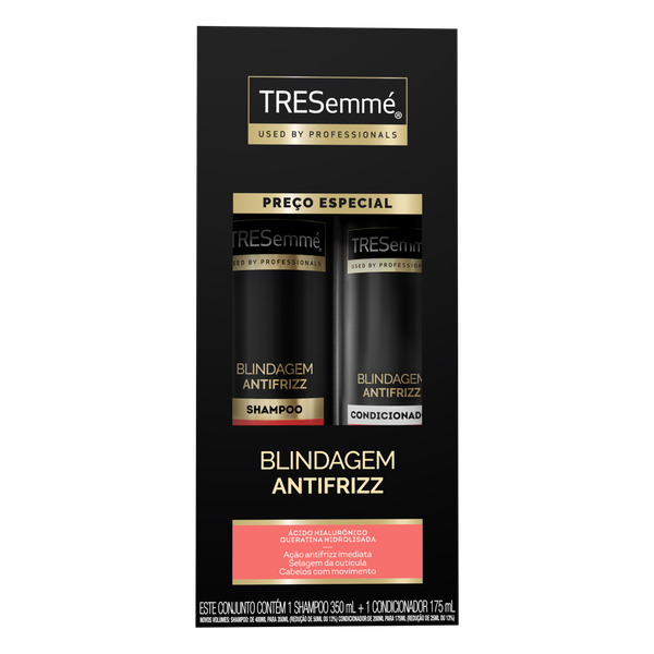 KIT SHAMPOO TRESEMME 350ML + CONDICIONADOR 175ML BLINDAGEM ANTIFRIZZ