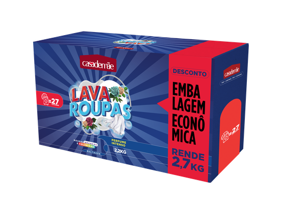 LAVA ROUPAS CASA DE MÃE PÓ 2,2KG CX MULTIAÇÃO