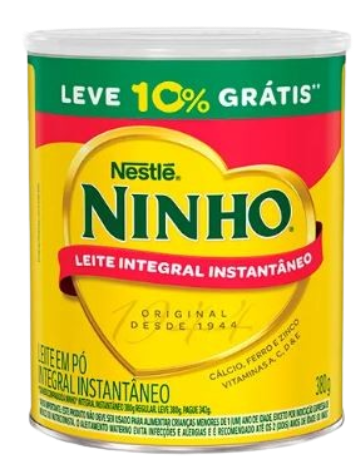 LEITE PO NINHO 380G INTEGRAL 10% GRÁTIS INSTANTÂNEO