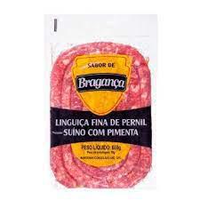 LINGUIÇA BRAGANÇA 600G PERNIL SUÍNO CONGELADO C/PIMENTA