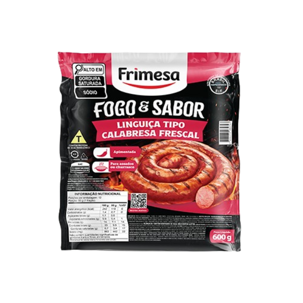 LINGUIÇA FRIMESA FOGO E SABOR 600G CALABRESA FRESCAL