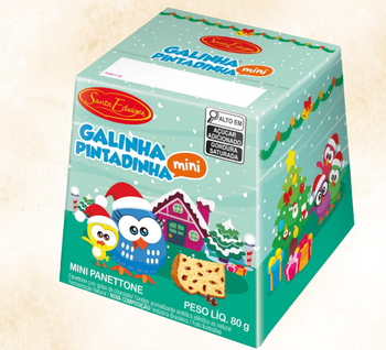 MINI PANETTONE SANTA EDIWIGES 80G GOTAS CHOCOLATE GALINHA PINTADINHA