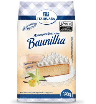 MISTURA PARA BOLO ITAIQUARA 390G BAUNILHA