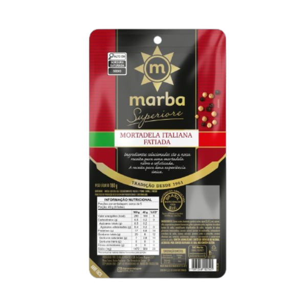 MORTADELA MARBA 180G ITALIANA FATIADA