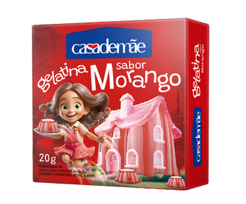 PÓ GELATINA CASA DE MÃE 20G MORANGO