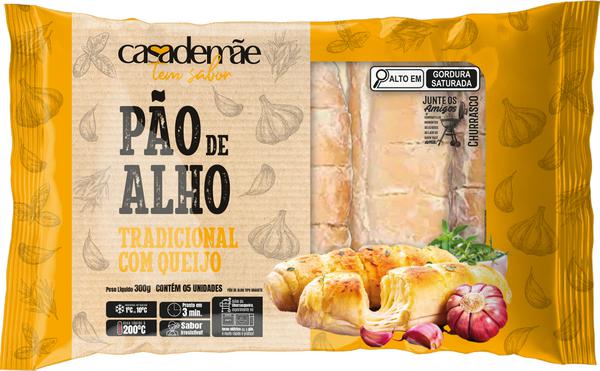 PÃO DE ALHO CASA DE MÃE 300G TRADICIONAL C/QUEIJO