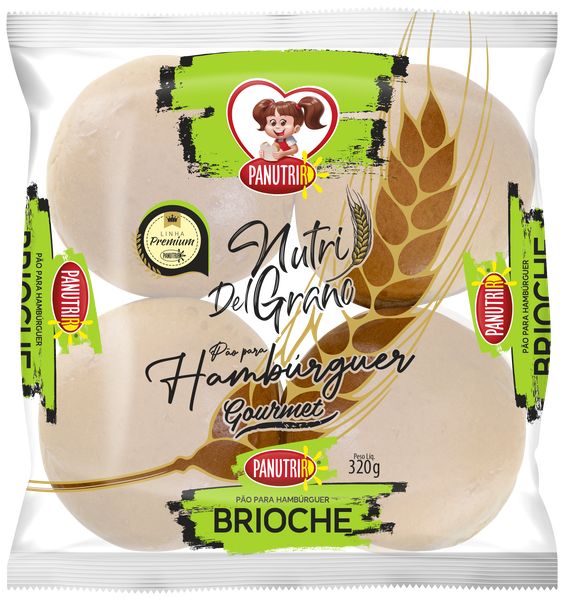 PÃO PANUTRIR 320G NUTRI DEL GRANO HAMBÚRGUER BRIOCHE