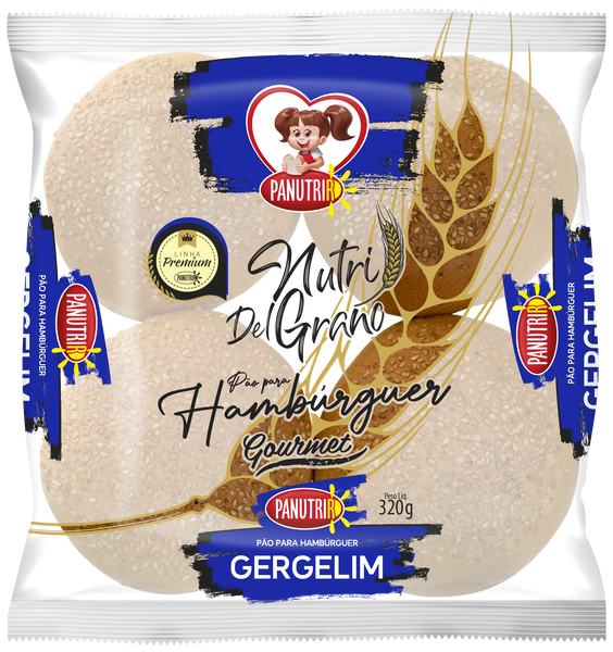 PÃO PANUTRIR 320G NUTRI DEL GRANO HAMBÚRGUER GERGELIM