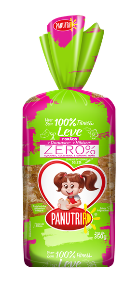 PÃO PANUTRIR 350G ZERO 7GRÃOS DAMASCO/HIBISCO