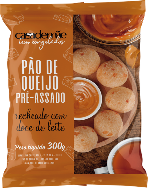 PÃO QUEIJO CASA DE MÃE 300G RECHEADO DOCE LEITE