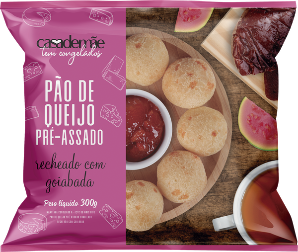 PÃO QUEIJO CASA DE MÃE 300G RECHEADO GOIABADA