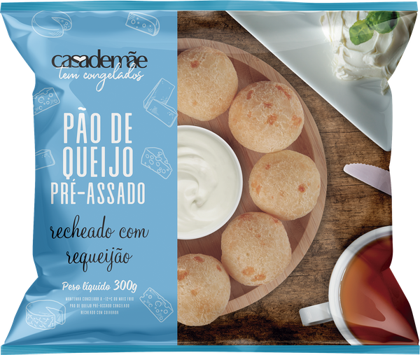 PÃO QUEIJO CASA DE MÃE 300G RECHEADO REQUEIJÃO