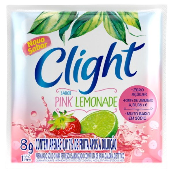 PÓ REFRESCO CLIGHT 8G DIET PINK LEMONADE