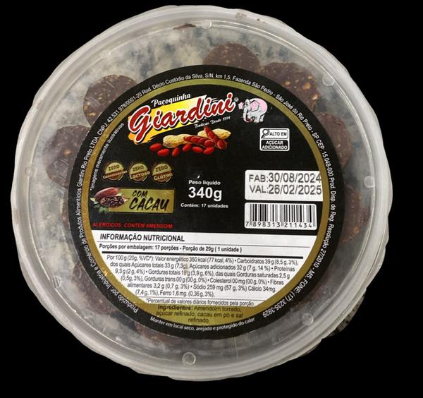 PAÇOCA GIARDINI 340G ROLHA CACAU