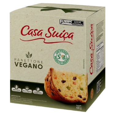 PANETTONE CASA SUIÇA 400G VEGANO FRUTAS