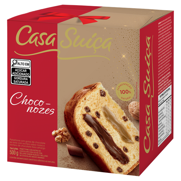 PANETTONE CASA SUIÇA 500G CHOCO NOZES