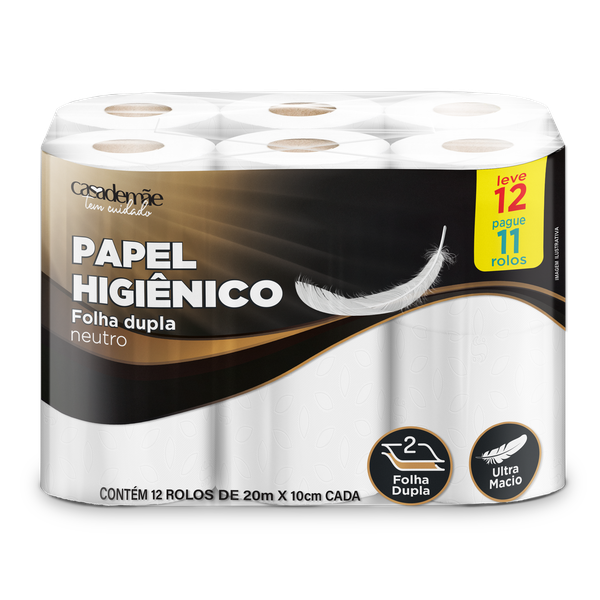 PAPEL HIGIÊNICO CASA DE MÃE FD 20M LV12PG11