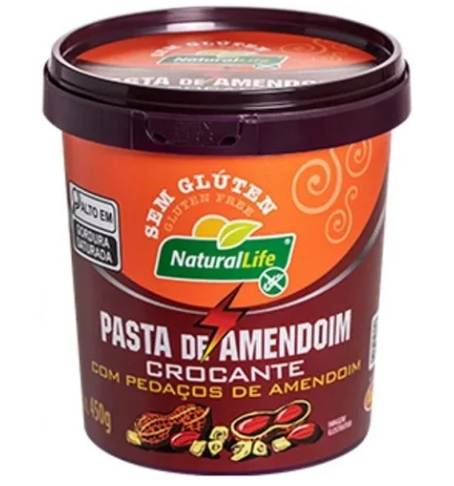 PASTA AMENDOIM NATURAL LIFE 450G S/GLUTEN CROCANTE