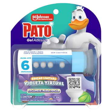 PATO GEL ADESIVO 38G C/APARELHO REFIL VIOLETA VIRTUAL