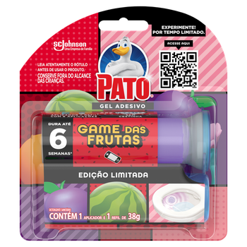 PATO GEL ADESIVO APARELHO + REFIL 38G EDIÇÃO LIMITADA GAME DAS FRUTA