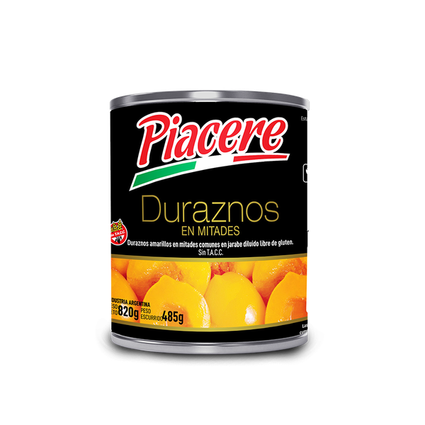 PÊSSEGO CALDA PIACERE 485G METADES