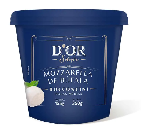 QUEIJO MUSSARELA D'OR 360G PT BUFALA BOLA