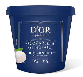 QUEIJO MUSSARELA D'OR 360G PT BUFALA BOLA