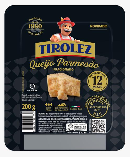 QUEIJO PARMESÃO TIROLEZ 200G FRACIONADO 12 MESES