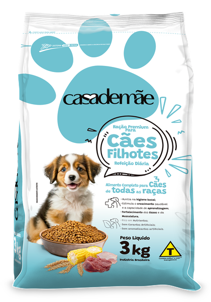 RAÇÃO CASA DE MÃE 3KG CÃO FILHOTES