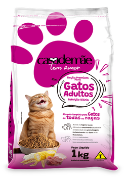RAÇÃO CASA DE MÃE 1KG GATO ADULTO