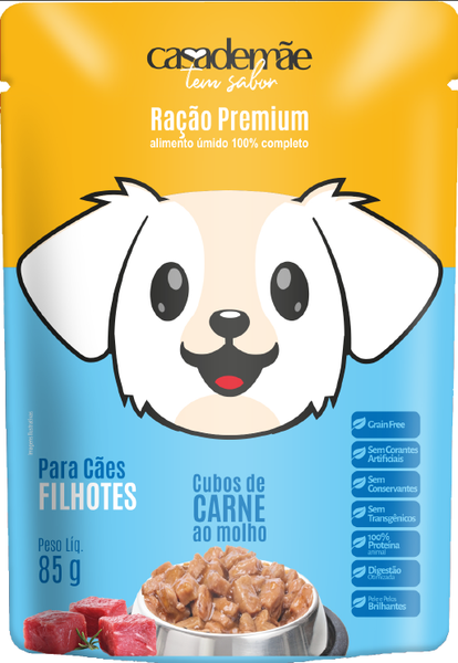RAÇÃO CASA DE MÃE 85G SC CÃO FILHOTE
