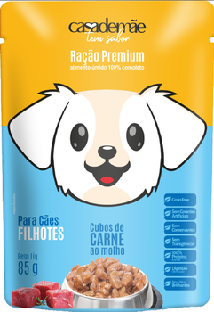 RAÇÃO CASA DE MÃE 85G SC CÃO FILHOTE