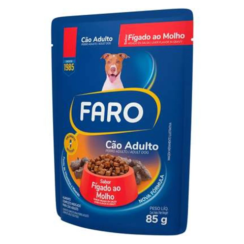 RAÇÃO FARO 85G SC CÃES ADULTO FÍGADO
