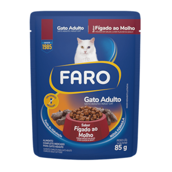 RAÇÃO FARO 85G SC GATO ADULTO FÍGADO
