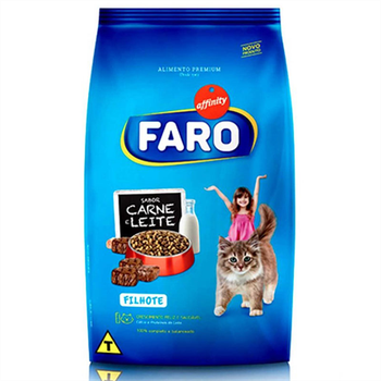 RAÇÃO FARO 900G GATO FILHOTE CARNE/LEITE