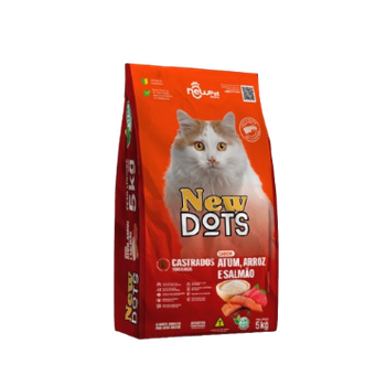 RAÇÃO NEW DOTS PREMIUM 1KG GATO CASTRADOS