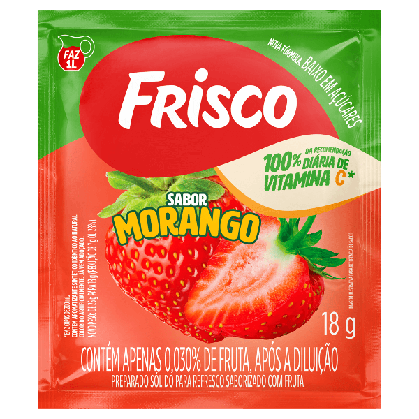 REFRESCO EM PÓ FRISCO 18G MORANGO