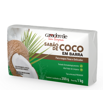 SABÃO BARRA CASA DE MÃE 1KG C/5 COCO