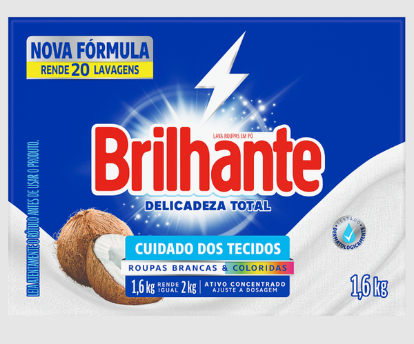 LAVA ROUPAS BRILHANTE PÓ 1,6KG DELICADEZA TOTAL