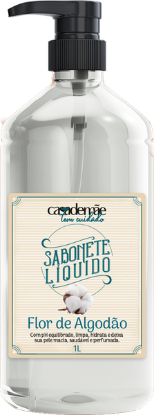 SABONETE LIQUIDO CASA DE MÃE 1L PUMP FLOR ALGODÃO