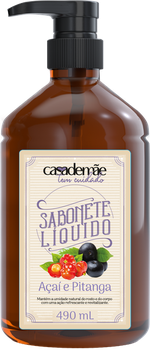 SABONETE LIQUIDO CASA DE MÃE 490ML PUMP AÇAI E PITANGA
