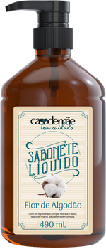 SABONETE LIQUIDO CASA DE MÃE 490ML PUMP FLOR ALGODÃO