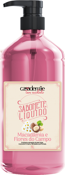 SABONETE LIQUIDO CASA DE MÃE 1L PUMP MACADÂMIA E FLORES CAMPO