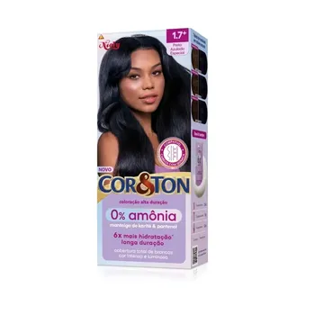 TINTA COR&TON KIT S/AMÓNIA 1.7 PRETO AZULADO