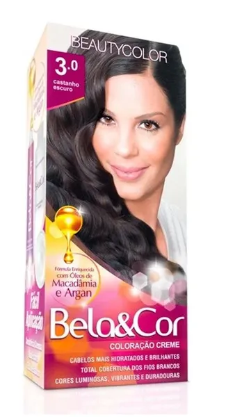 TINTURA BELA&COR MINI KIT 3.0 CASTANHO ESCURO