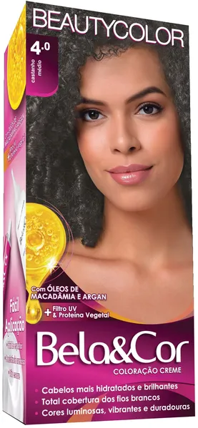 TINTURA BELA&COR MINI KIT 4.0 CASTANHO MÉDIO