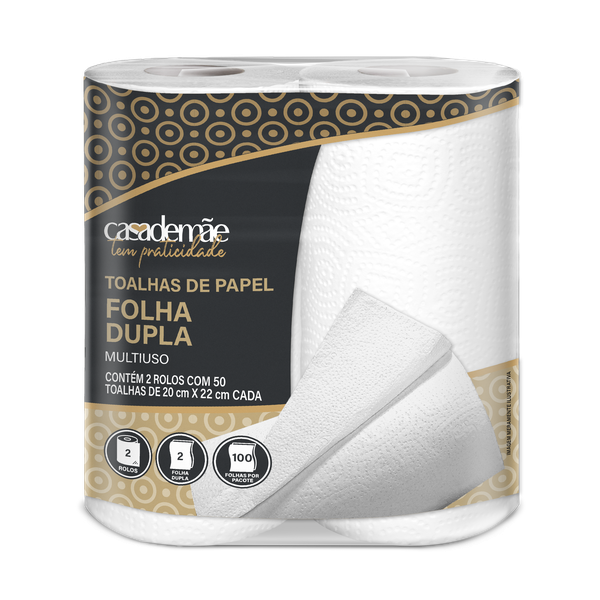 TOALHA PAPEL CASA DE MÃE C/2 100F