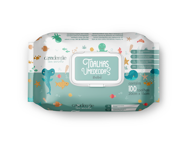 TOALHA UMEDECIDA CASA DE MÃE C/100