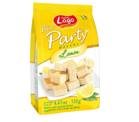 WAFER GASTONE LAGO PARTY 125G MINI LIMÃO